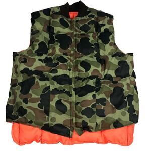 Hunting camouflage quilted vest large
